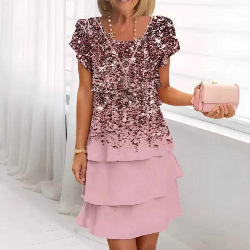 Geometric Floral Summer Midi Dress