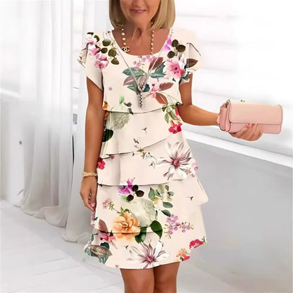 Geometric Floral Summer Midi Dress