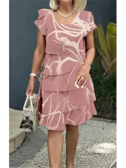 Geometric Floral Summer Midi Dress