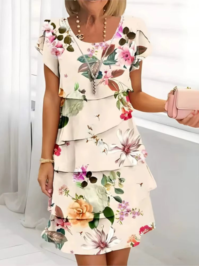 Geometric Floral Summer Midi Dress